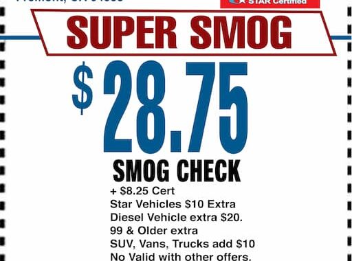 Smog Check Coupon Fremont